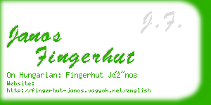 janos fingerhut business card